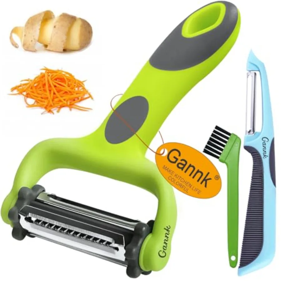Potato Apple Vegetable Peelers for Kitchen, I and Y Peelers for Fruit Veggie Potatoes Carrot Cucumber, 3 in 1 Blade Spin Design
Potato Apple Vegetable Peelers for Kitchen, I and Y Peelers for Fruit Veggie Potatoes Carrot Cucumber, 3 in 1 Blade Spin Design
