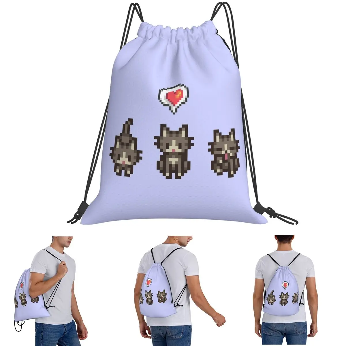 Stardew Valley GreyGray Cat Backpacks Portable Drawstring Bags Sports Bag Book Bags for Man Woman Students
Stardew Valley GreyGray Cat Backpacks Portable Drawstring Bags Sports Bag Book Bags for Man Woman Students
