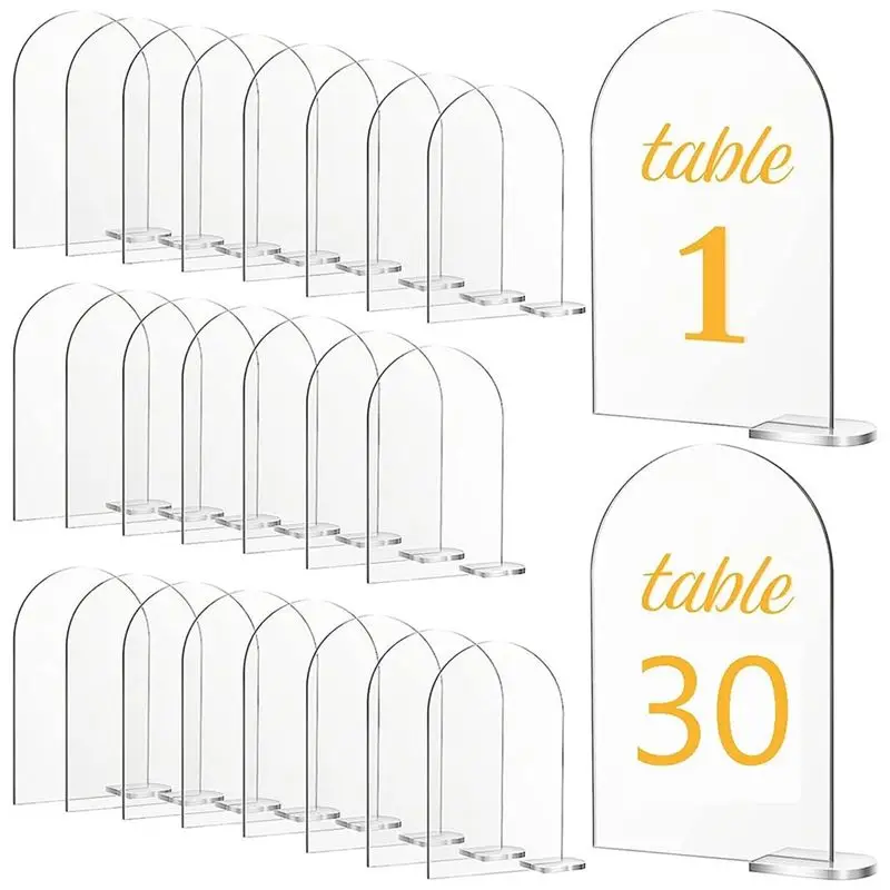 ABKJ-30 Sets Clear Arch Acrylic Sign With Stands Blank Arched Sheet DIY Arch Table Numbers For Wedding Reception Event Party
ABKJ-30 Sets Clear Arch Acrylic Sign With Stands Blank Arched Sheet DIY Arch Table Numbers For Wedding Reception Event Party