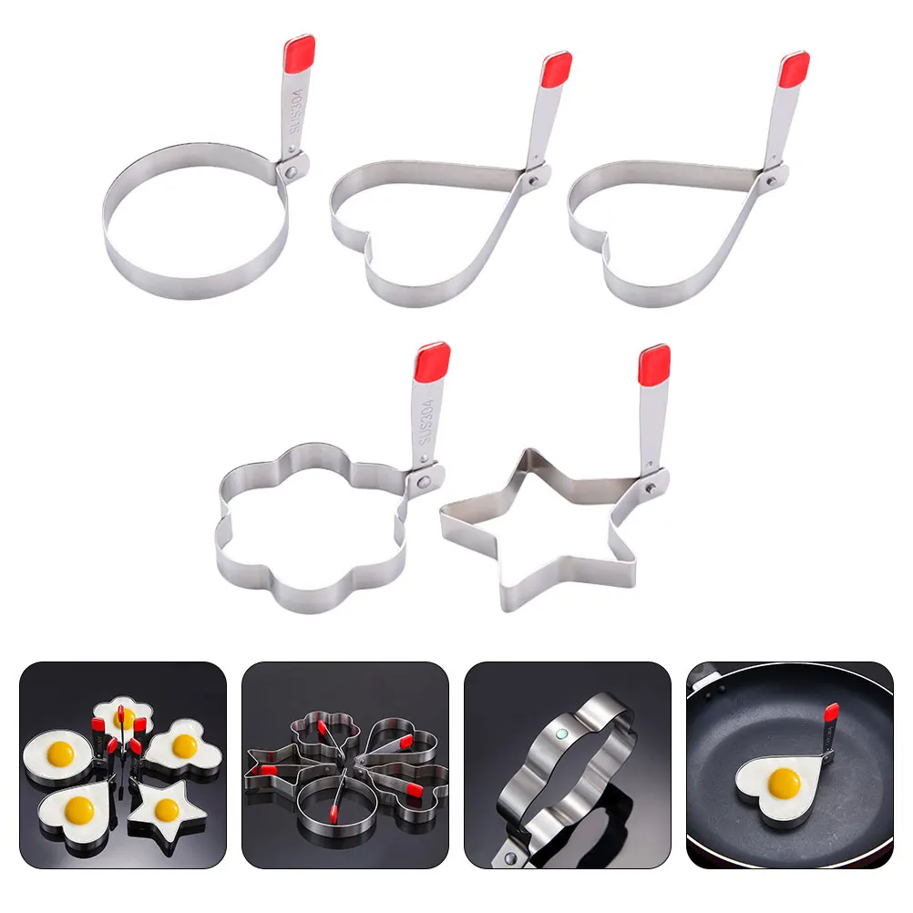 5pcs Egg Ring Frying Mold Stainless Steel Non-Stick Heat Resistant Reusable Omelette Pan Foldable Cooking Tool for Breakfast
5pcs Egg Ring Frying Mold Stainless Steel Non-Stick Heat Resistant Reusable Omelette Pan Foldable Cooking Tool for Breakfast