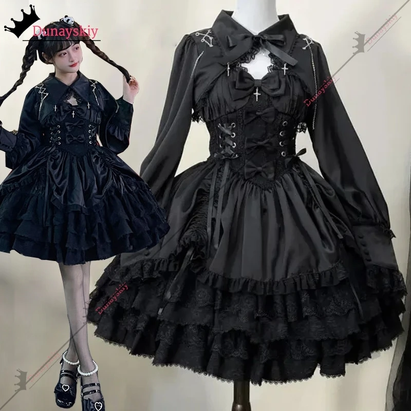 Victorian Gothic Lolita Dress Women Punk Style Sweet Lace Bow Eveing Party Dresses Harajuku Japanese Y2k Cosplay Princess Dress
Victorian Gothic Lolita Dress Women Punk Style Sweet Lace Bow Eveing Party Dresses Harajuku Japanese Y2k Cosplay Princess Dress