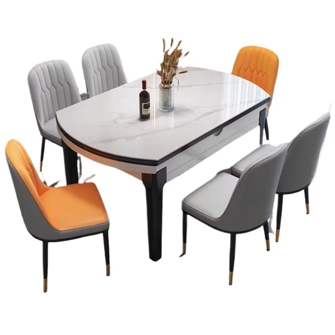 Slate, dining table and chairs, combination, household, dining, table, simple, light luxury 
Slate, dining table and chairs, combination, household, dining, table, simple, light luxury