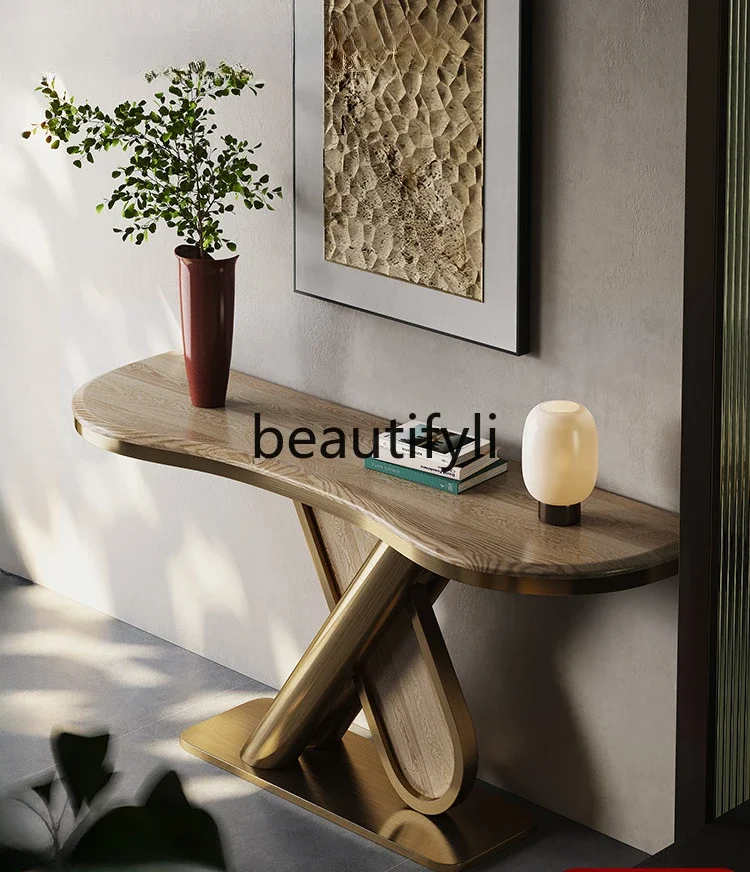 Ash wood solid wood entrance cabinet light luxury high-end villa facing the door walnut entrance table
Ash wood solid wood entrance cabinet light luxury high-end villa facing the door walnut entrance table