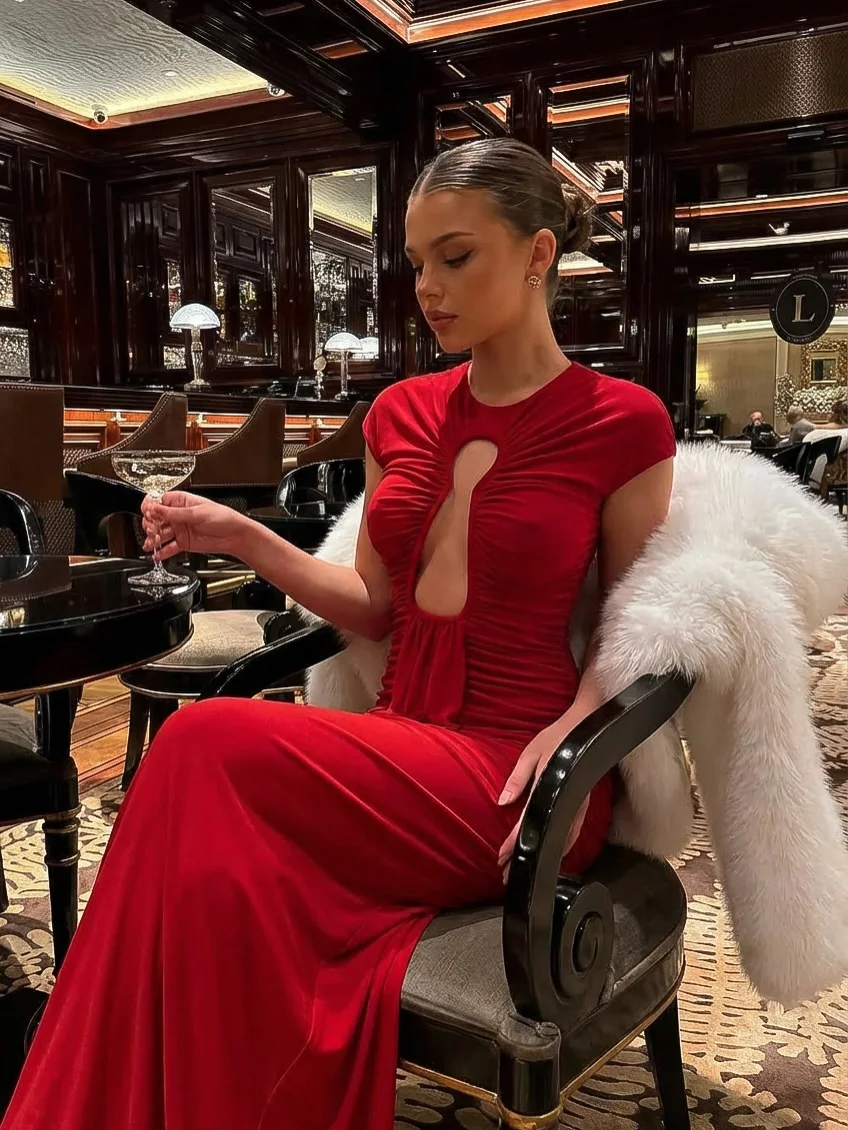 Women's Scoop Neck Short Sleeve Formal Party Dresses Chiffon A-line Prom Gowns Customized Simple Red Evening Dress 2026 New
Women's Scoop Neck Short Sleeve Formal Party Dresses Chiffon A-line Prom Gowns Customized Simple Red Evening Dress 2026 New