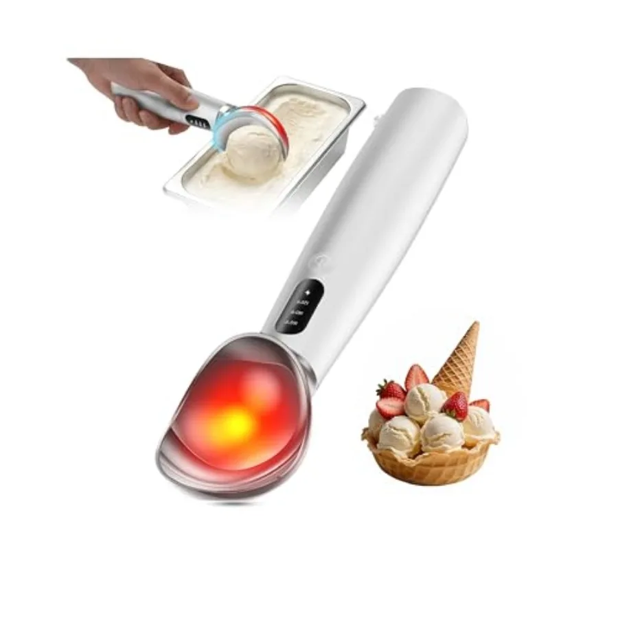 Heated Ice Cream Scoop, 3-Temp Modes and 160°F Fast Heating, Rechargeable with LED Monitor, IPX7 Waterproof, Easy Scoop for Har
Heated Ice Cream Scoop, 3-Temp Modes and 160°F Fast Heating, Rechargeable with LED Monitor, IPX7 Waterproof, Easy Scoop for Har
