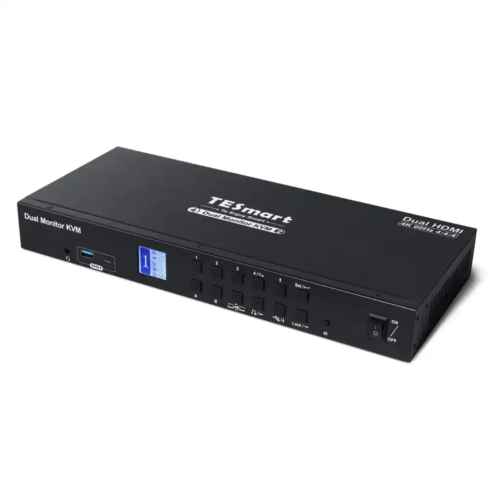 KVM-переключатели 4x2 HDMI Поддержка эмулятора EDID 4K 60 Гц USB 3.0 Сверхскоростная скорость передачи 2-портовый видеопереключатель с двумя мониторами
KVM-переключатели 4x2 HDMI Поддержка эмулятора EDID 4K 60 Гц USB 3.0 Сверхскоростная скорость передачи 2-портовый видеопереключатель с двумя мониторами