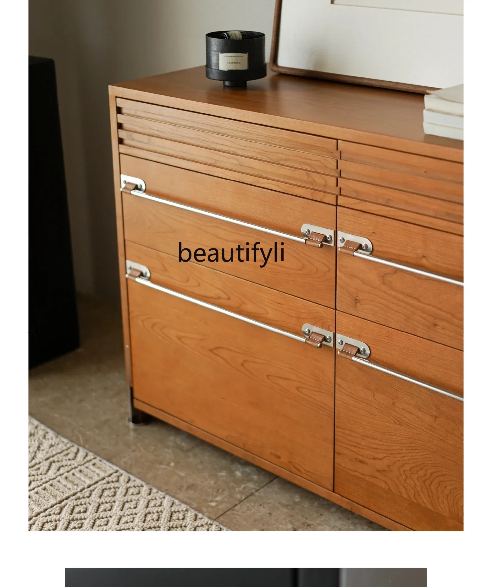 57 Six-chest cabinet dining side, solid wood against the wall, modern simple storage storage, bedside cabinet
57 Six-chest cabinet dining side, solid wood against the wall, modern simple storage storage, bedside cabinet