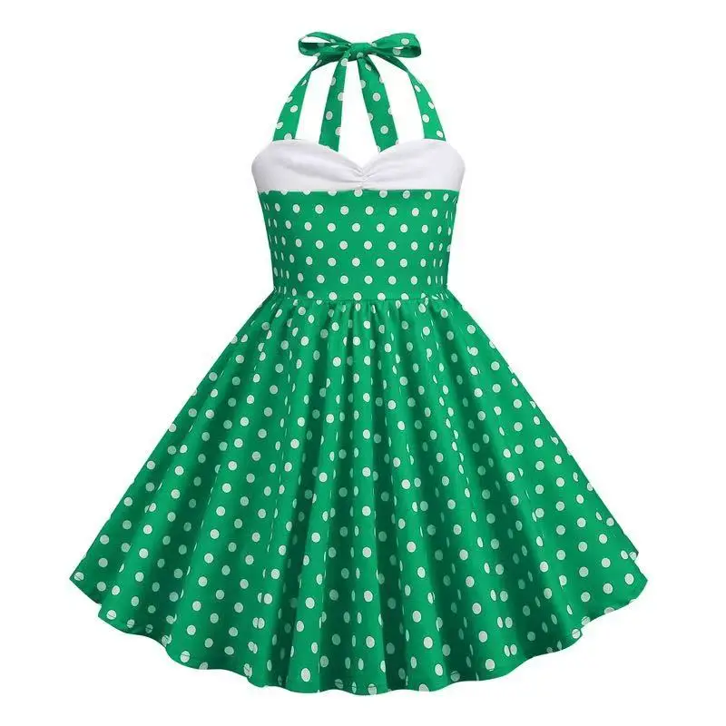 Kids Girls Dresses Clothing Foreign Trade Dresses 2025 Models Hanging Neck Splicing Polka Dot Retro Children's Dresses
Kids Girls Dresses Clothing Foreign Trade Dresses 2025 Models Hanging Neck Splicing Polka Dot Retro Children's Dresses