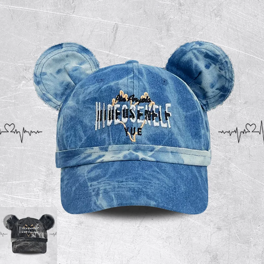 American Personalized Street Tie-dye Bear Ears Baseball Cap Spring and Summer Trend Denim Embroidery Sunshade Unisex Sports Hat
American Personalized Street Tie-dye Bear Ears Baseball Cap Spring and Summer Trend Denim Embroidery Sunshade Unisex Sports Hat