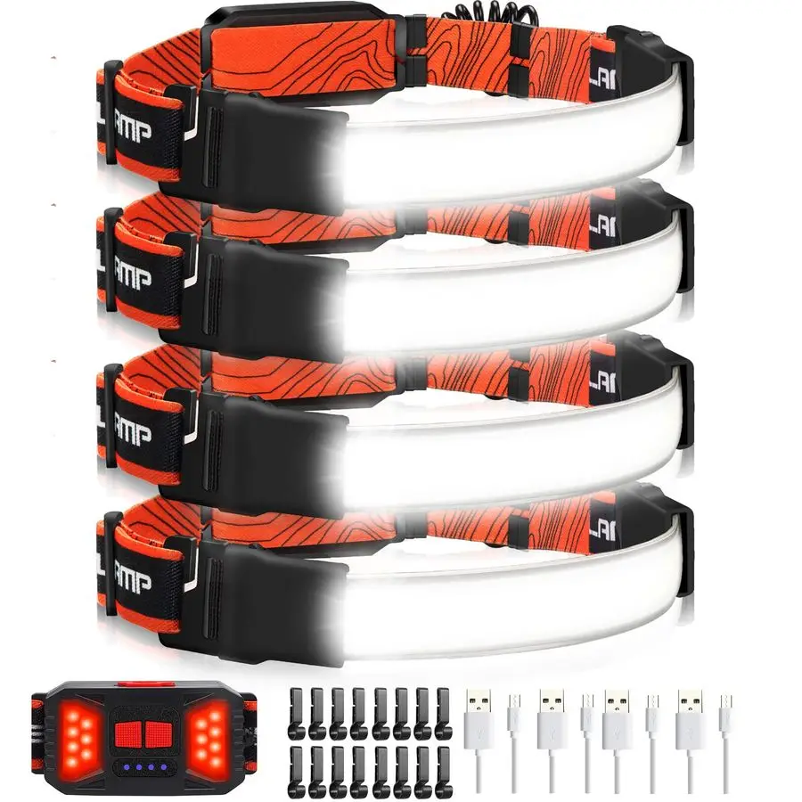 LED Headlamp Flashlight, 4Pack 1000LM 230WideBeam Rechargeable Head Lamp for Adults, Red Taillight amp 16 Clips Waterproof Hard
LED Headlamp Flashlight, 4Pack 1000LM 230WideBeam Rechargeable Head Lamp for Adults, Red Taillight amp 16 Clips Waterproof Hard