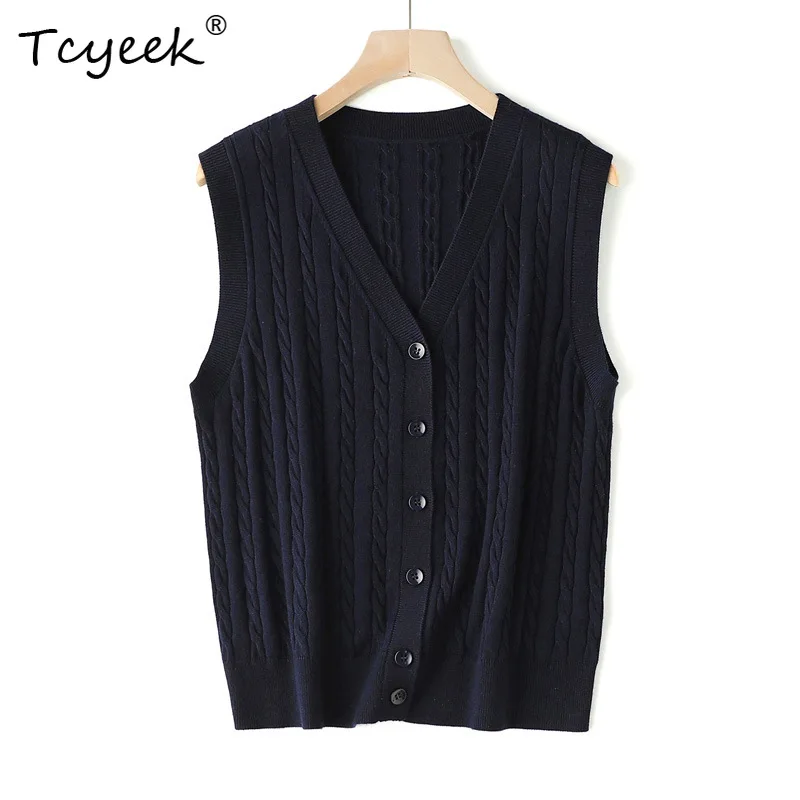 Tcyeek, 31.8%Sheep Wool Elegant Vest, Women V Neck Machine Washable, Commute Sweet Knit Sweater, 2024 Autumn Winter T47076QC
Tcyeek, 31.8%Sheep Wool Elegant Vest, Women V Neck Machine Washable, Commute Sweet Knit Sweater, 2024 Autumn Winter T47076QC