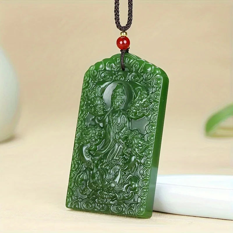 Long Guanyin Pendant, Unisex, Double Sided Engraved Pendant Necklace
Long Guanyin Pendant, Unisex, Double Sided Engraved Pendant Necklace