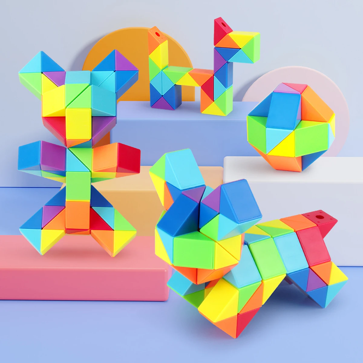 SENGSO 60/72/96 segments Fidget Snake Cube Puzzle Toys - Party Favors & Goodie Bag Fillers, Rainbow Colors
SENGSO 60/72/96 segments Fidget Snake Cube Puzzle Toys - Party Favors & Goodie Bag Fillers, Rainbow Colors