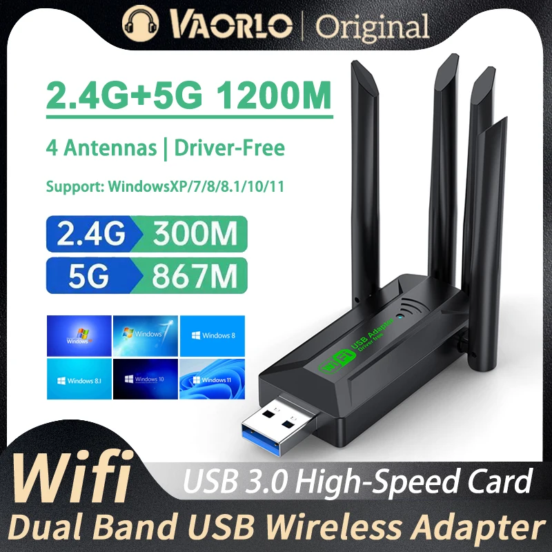 #1200Mbps WiFi USB Adapter Dual Band 2.4G+5Ghz WIFI Dongle 4 Antenna 802.11AC USB3.0 High-Speed Wireless Card Receiver PC/Laptop
#1200Mbps WiFi USB Adapter Dual Band 2.4G+5Ghz WIFI Dongle 4 Antenna 802.11AC USB3.0 High-Speed Wireless Card Receiver PC/Laptop