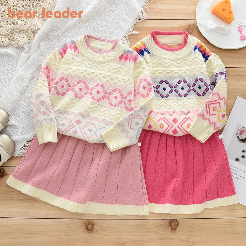 Bear Leader Girls Clothes Geometric Diamond Print Sweater+Pleated Skirt 2-piece Set Sweet and Cute Girl Pink Clothing
Bear Leader Girls Clothes Geometric Diamond Print Sweater+Pleated Skirt 2-piece Set Sweet and Cute Girl Pink Clothing