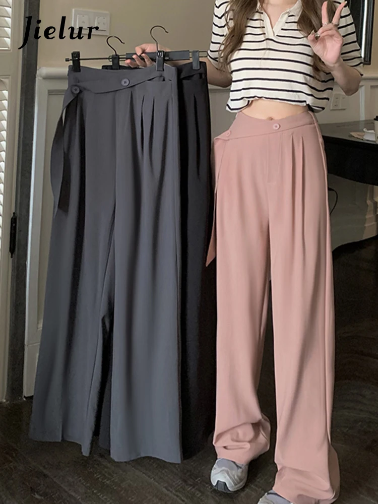 Jielur Casual Full Length Women's Pants Solid Color High Waist Slim Button Suit Trousers Female Straight Chic Loose Y2k Pants
Jielur Casual Full Length Women's Pants Solid Color High Waist Slim Button Suit Trousers Female Straight Chic Loose Y2k Pants
