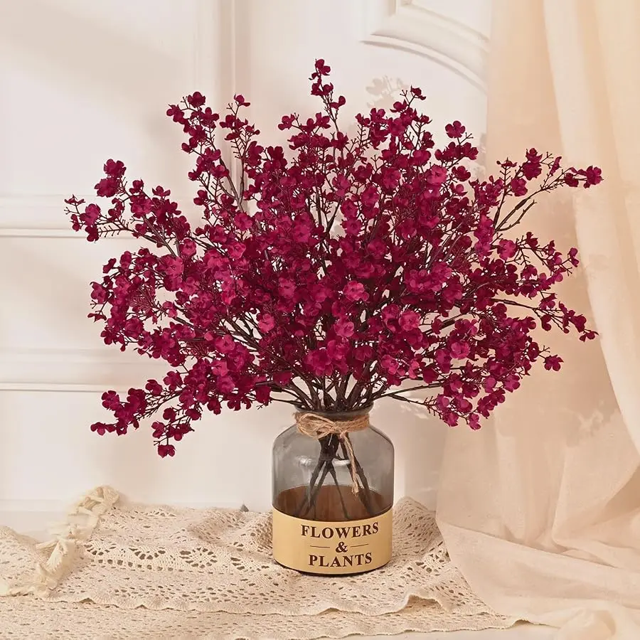 Fake Fall Flowers Real Touch Silk Flowers, 15Pcs Fall Burgundy Artificial Flowers for Decorations, Babys Breath Artificial Flowe
Fake Fall Flowers Real Touch Silk Flowers, 15Pcs Fall Burgundy Artificial Flowers for Decorations, Babys Breath Artificial Flowe