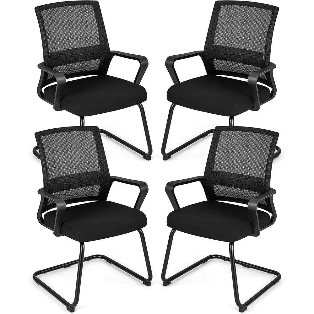 4 Ergonomic Office Chairs with Mesh Back, Lumbar Support, Armrests for Conference and Waiting Rooms, Sleek Black
4 Ergonomic Office Chairs with Mesh Back, Lumbar Support, Armrests for Conference and Waiting Rooms, Sleek Black