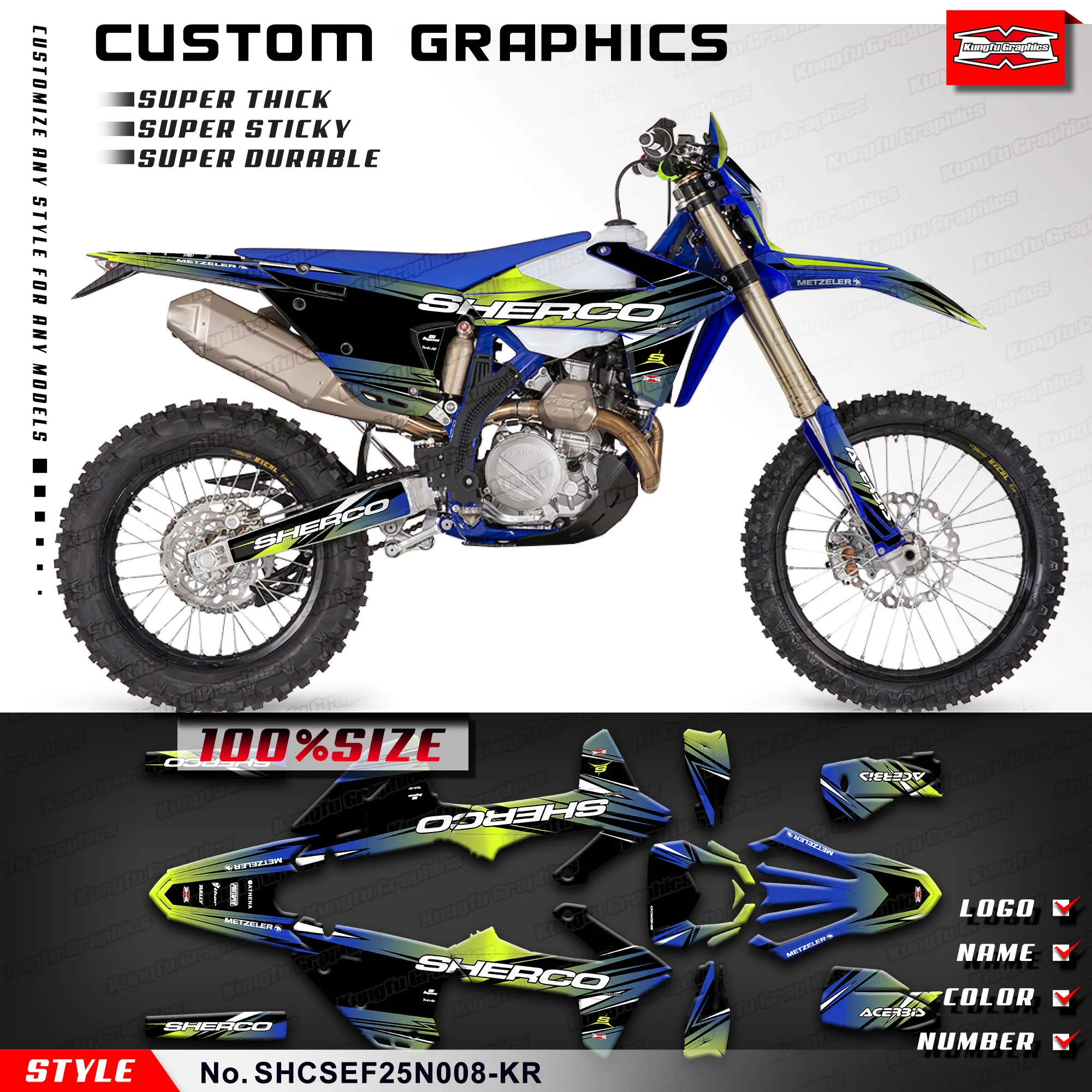 KUNGFU, графические наклейки, виниловая графика для 2025 Sherco SE 125 250 300 / SEF 250 300 450, запасные части, SHCSEF25N008-KR
KUNGFU, графические наклейки, виниловая графика для 2025 Sherco SE 125 250 300 / SEF 250 300 450, запасные части, SHCSEF25N008-KR