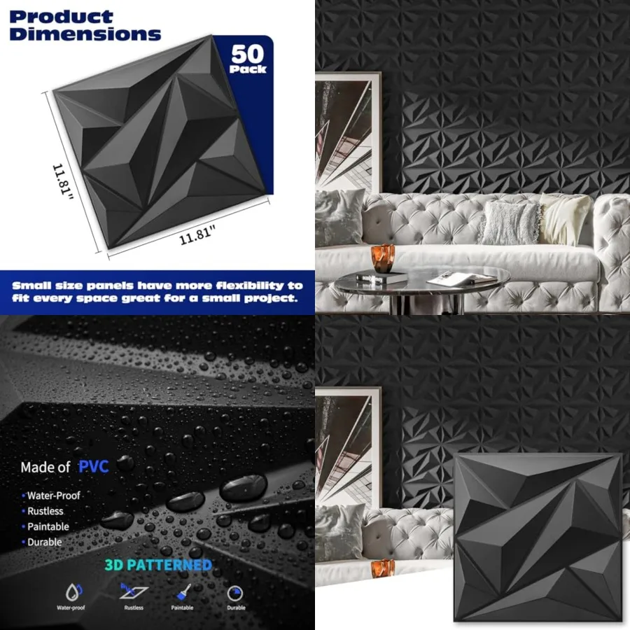 3D Wall Panel Diamond for Interior Wall Decor, PVC Flower Textured Wall Panels for Living Room Lobby Bedroom Hotel Office,,12''
3D Wall Panel Diamond for Interior Wall Decor, PVC Flower Textured Wall Panels for Living Room Lobby Bedroom Hotel Office,,12''