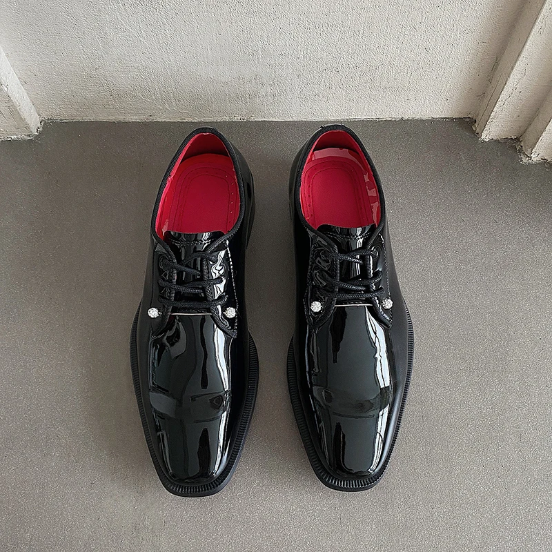 New Derby leather shoes for men's formal wear CL red soled lace up work commuting height increasing groom's wedding shoes
New Derby leather shoes for men's formal wear CL red soled lace up work commuting height increasing groom's wedding shoes