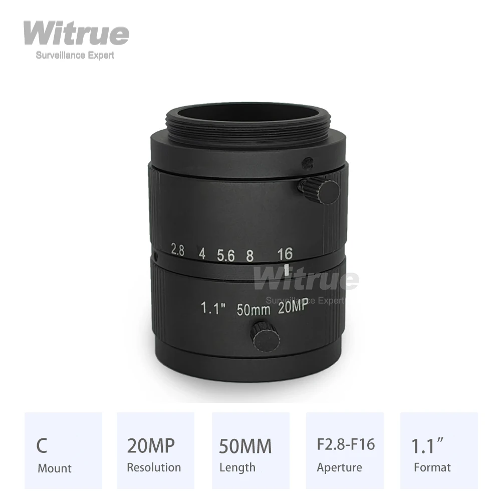 Объектив для видеонаблюдения Witrue HD 4K C с креплением 20 МП, 50 мм, формат 1,1 дюйма, диафрагма F2.8-F16, ИК-коррекционные объективы машинного зрения для камер видеонаблюдения
Объектив для видеонаблюдения Witrue HD 4K C с креплением 20 МП, 50 мм, формат 1,1 дюйма, диафрагма F2.8-F16, ИК-коррекционные объективы машинного зрения для камер видеонаблюдения