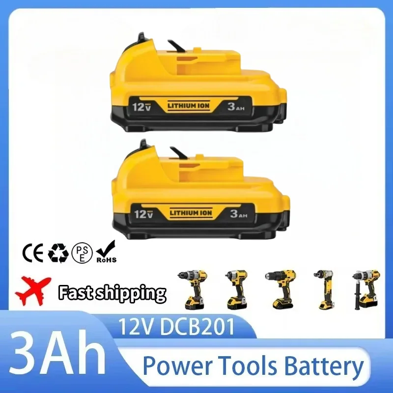 12V 3Ah DCB201 Battery for DeWalt Lithium Ion Battery DCB182 DCB120 DCB123 DCB122 Power Tools Replacement Rechargeable Batteries
12V 3Ah DCB201 Battery for DeWalt Lithium Ion Battery DCB182 DCB120 DCB123 DCB122 Power Tools Replacement Rechargeable Batteries