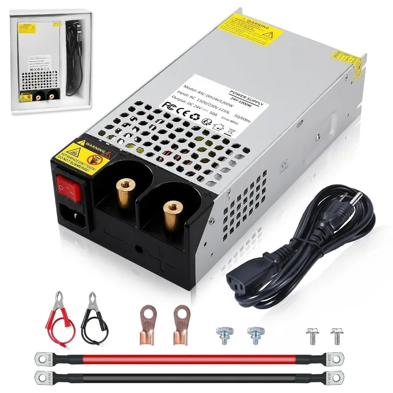 24V DC Power Supply 1200W AC to DC Converter SMPS 50A Switching Power Supply Adapater Transformer for 3D Printer, RV, Led Strip,
24V DC Power Supply 1200W AC to DC Converter SMPS 50A Switching Power Supply Adapater Transformer for 3D Printer, RV, Led Strip,