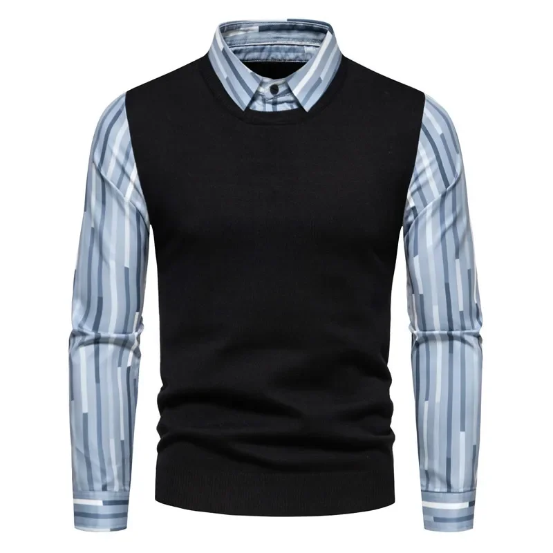 2023 Autumn and Winter New Men's Sweater Fake Two Piece Knitted Shirt Collar Sweater Men's Top
2023 Autumn and Winter New Men's Sweater Fake Two Piece Knitted Shirt Collar Sweater Men's Top