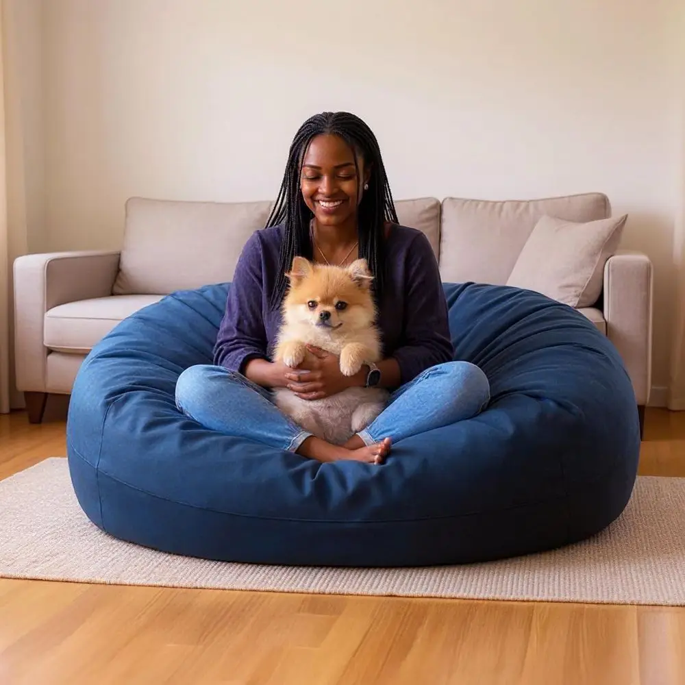 Premium 4ft Microsuede Bean Bag Chair - Ultra Soft, Filling, Washable, Ideal for Kids, Teens, Adults, Pets - Dorm or Kids' Room
Premium 4ft Microsuede Bean Bag Chair - Ultra Soft, Filling, Washable, Ideal for Kids, Teens, Adults, Pets - Dorm or Kids' Room
