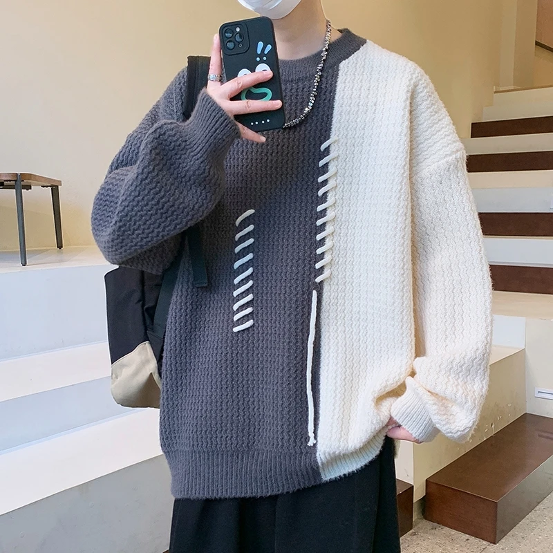 Thiened Design Knitted Sweater for Men Autumn Winter Splicing Knitwear Base irt for Teenagers Polyester Fiber Casual Wear
Thiened Design Knitted Sweater for Men Autumn Winter Splicing Knitwear Base irt for Teenagers Polyester Fiber Casual Wear