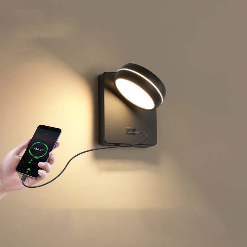 LED wall lamp with switch USB rotatable head study aisle bedroom bedside lamp hotel cafe decorative lighting
LED wall lamp with switch USB rotatable head study aisle bedroom bedside lamp hotel cafe decorative lighting