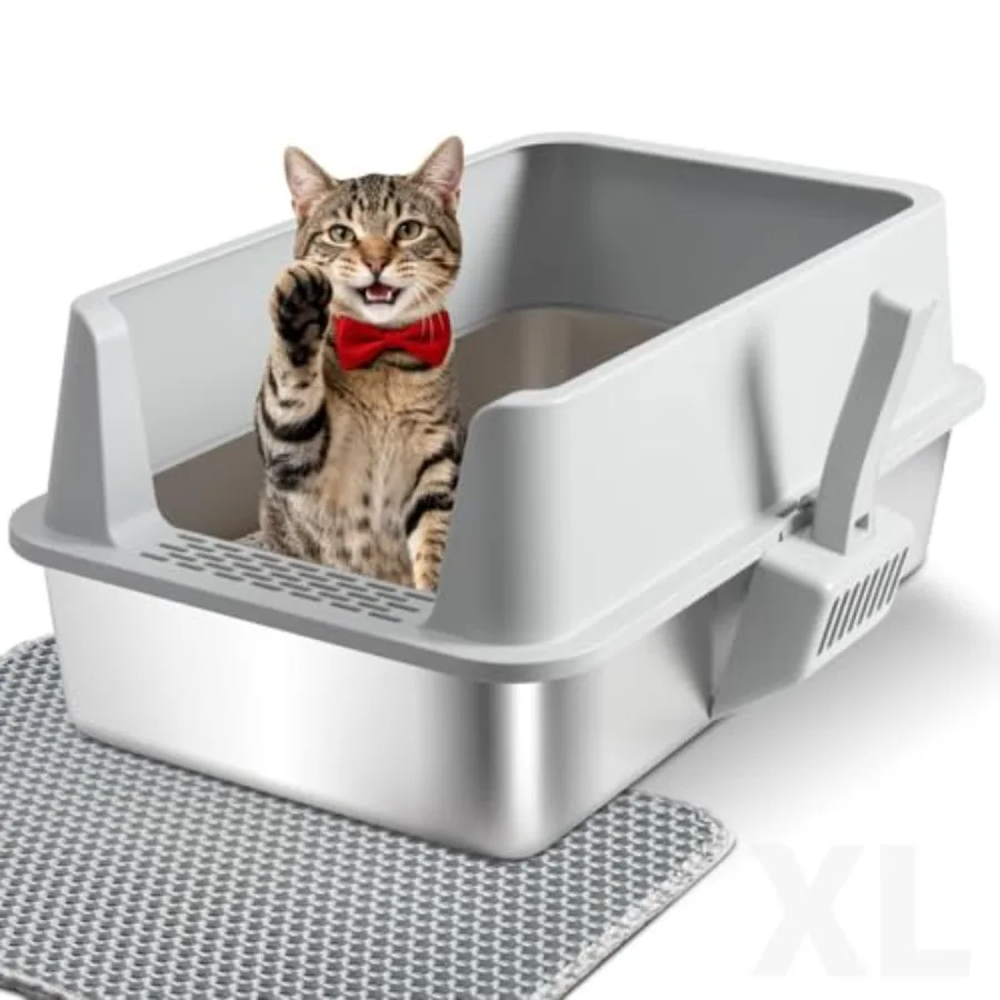 XL Stainless Steel Cat Litter Box with High Sides Lid Extra Large for Big Cats Anti-Urine Leakage Easy Cleaning Odor Free Non-S
XL Stainless Steel Cat Litter Box with High Sides Lid Extra Large for Big Cats Anti-Urine Leakage Easy Cleaning Odor Free Non-S