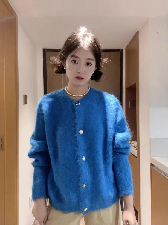 Klein Синий вязаный открытый кардиган женский ранний осенний мягкий милый свитер Jaet Design Sense Top Fraance Sle Свободный крой Lo...
Klein Синий вязаный открытый кардиган женский ранний осенний мягкий милый свитер Jaet Design Sense Top Fraance Sle Свободный крой Lo...