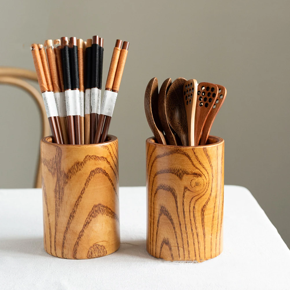 Wooden Chopsticks Holder Utensil Organizer Kitchen Crock Flatware Storage Container Countertop Dining Table Tool Natural Wood 
Wooden Chopsticks Holder Utensil Organizer Kitchen Crock Flatware Storage Container Countertop Dining Table Tool Natural Wood