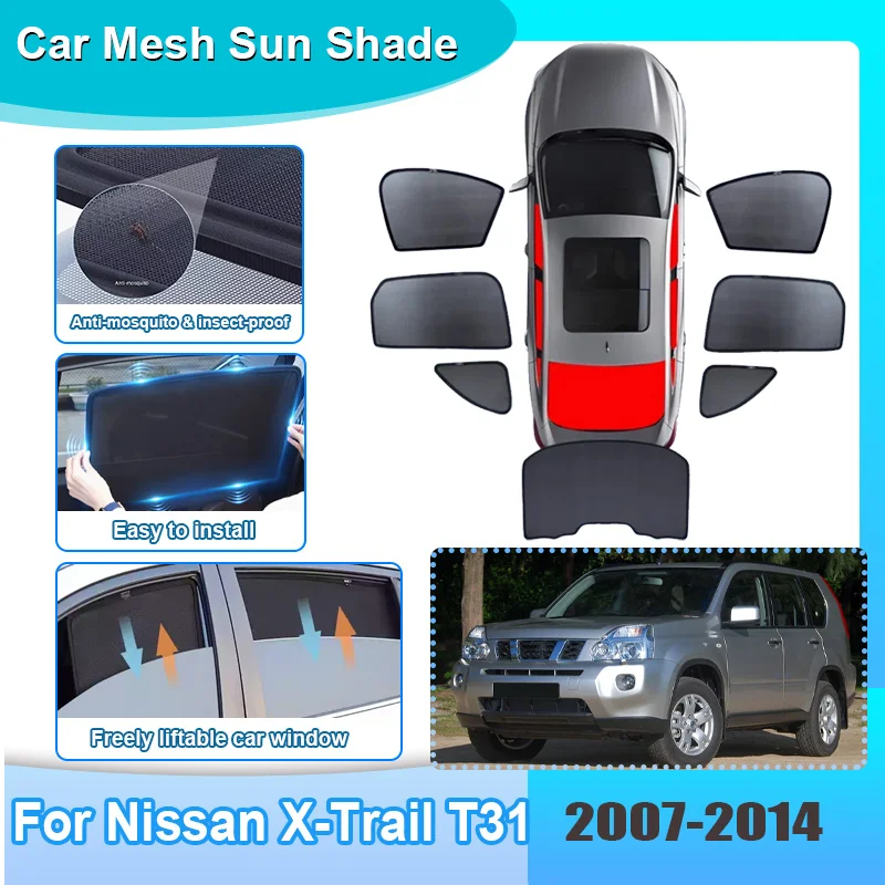 Солнцезащитный козырек на окно автомобиля для Nissan X-Trail T31 X Trail 2007-2014, сетчатая шторка с защитой от УФ-излучения и теплоизоляцией, автомобильные аксессуары
Солнцезащитный козырек на окно автомобиля для Nissan X-Trail T31 X Trail 2007-2014, сетчатая шторка с защитой от УФ-излучения и теплоизоляцией, автомобильные аксессуары