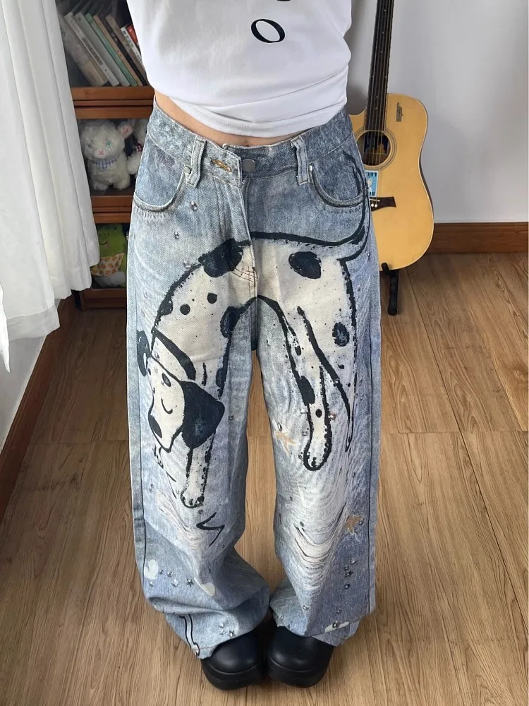 Casual High Waist Straight Leg Denim Jeans Women's Spring Autumn New Style Hand-Painted Spot Dog 3D Print Couple's Jeans
Casual High Waist Straight Leg Denim Jeans Women's Spring Autumn New Style Hand-Painted Spot Dog 3D Print Couple's Jeans