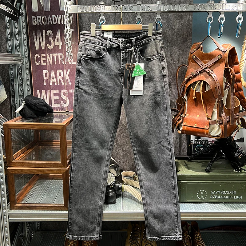American Retro Casual Washed Denim Jeans in Black-Grey -2025 Autumn Slim Stretch Tapered Fit Pants for Men High Quality
American Retro Casual Washed Denim Jeans in Black-Grey -2025 Autumn Slim Stretch Tapered Fit Pants for Men High Quality