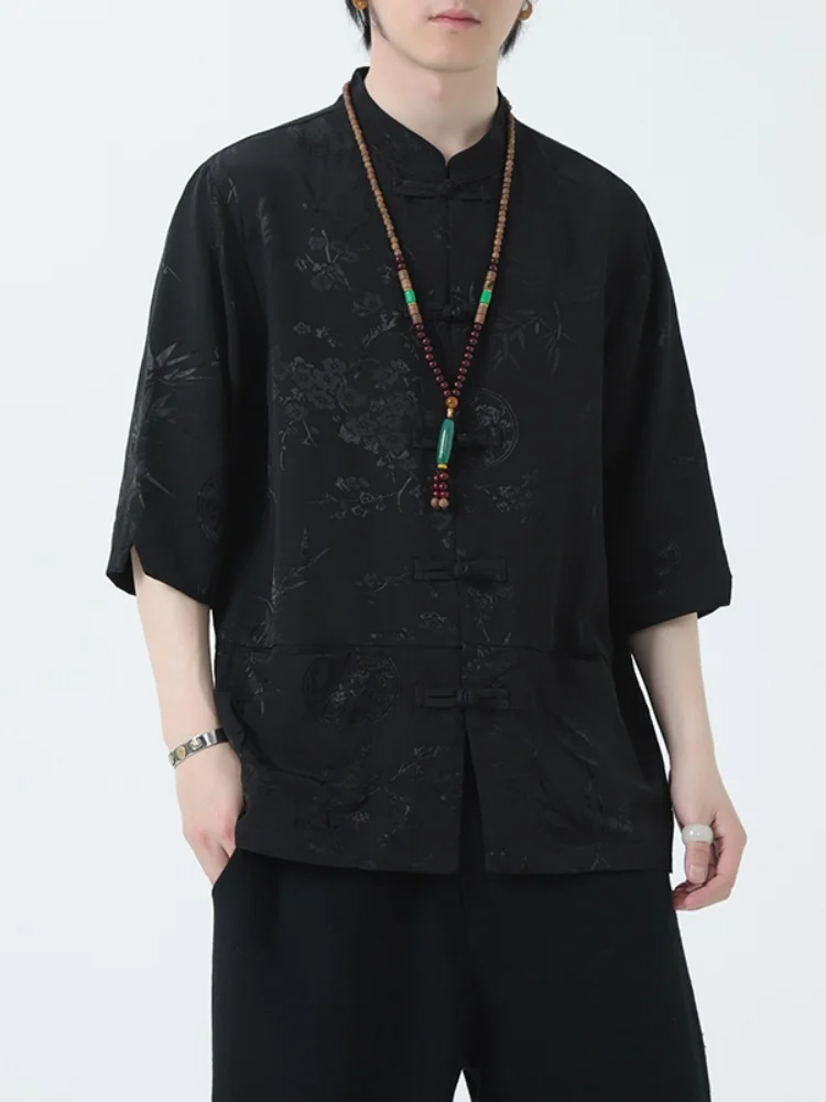 Ice Silk ort Sve irt Men's Summer New Chinese Sle Lightweight National Trend Embroidered Button up Top Modified Tang...
Ice Silk ort Sve irt Men's Summer New Chinese Sle Lightweight National Trend Embroidered Button up Top Modified Tang...