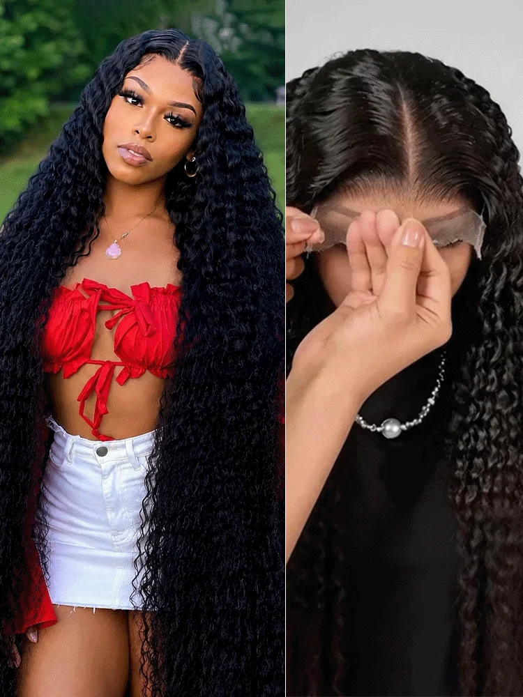200 250 Density 13x4 HD Lace Front Wig Deep Wave Lace Frontal Wigs Pre Bleached Knots Baby Hair For Women 46 Inches 13x6 Transparent Lace Wig Wet And Wavy Water Curly Remy Brazilian Human Hair Wigs
200 250 Density 13x4 HD Lace Front Wig Deep Wave Lace Frontal Wigs Pre Bleached Knots Baby Hair For Women 46 Inches 13x6 Transparent Lace Wig Wet And Wavy Water Curly Remy Brazilian Human Hair Wigs