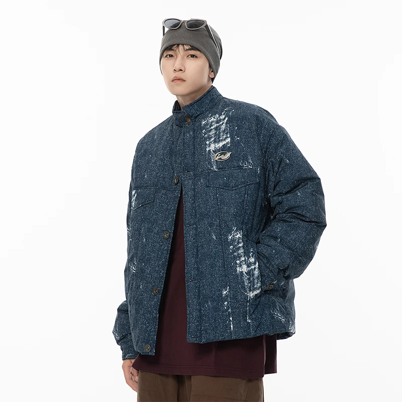 Fashion Denim Print Parka Men New Winter Warm Stand Collar Thicken Jackets Mens Women Button Streetwear Outwear Parkas Coat XXL
Fashion Denim Print Parka Men New Winter Warm Stand Collar Thicken Jackets Mens Women Button Streetwear Outwear Parkas Coat XXL