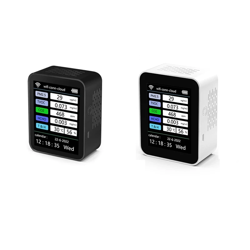 Умный анализатор качества воздуха Tuya Wi-Fi 7 в 1, тестер TVOC HCHO PM2.5, датчик CO2, детектор формальдегида, белый
Умный анализатор качества воздуха Tuya Wi-Fi 7 в 1, тестер TVOC HCHO PM2.5, датчик CO2, детектор формальдегида, белый