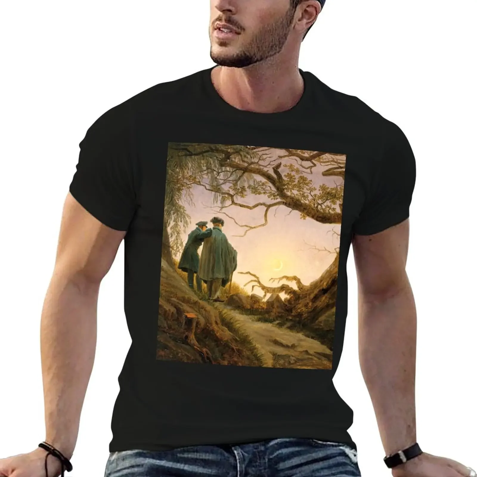 Two Men Contemplating the Moon, by Caspar David Friedrich T-Shirt blue archive Luxury man tee shirts for men
Two Men Contemplating the Moon, by Caspar David Friedrich T-Shirt blue archive Luxury man tee shirts for men