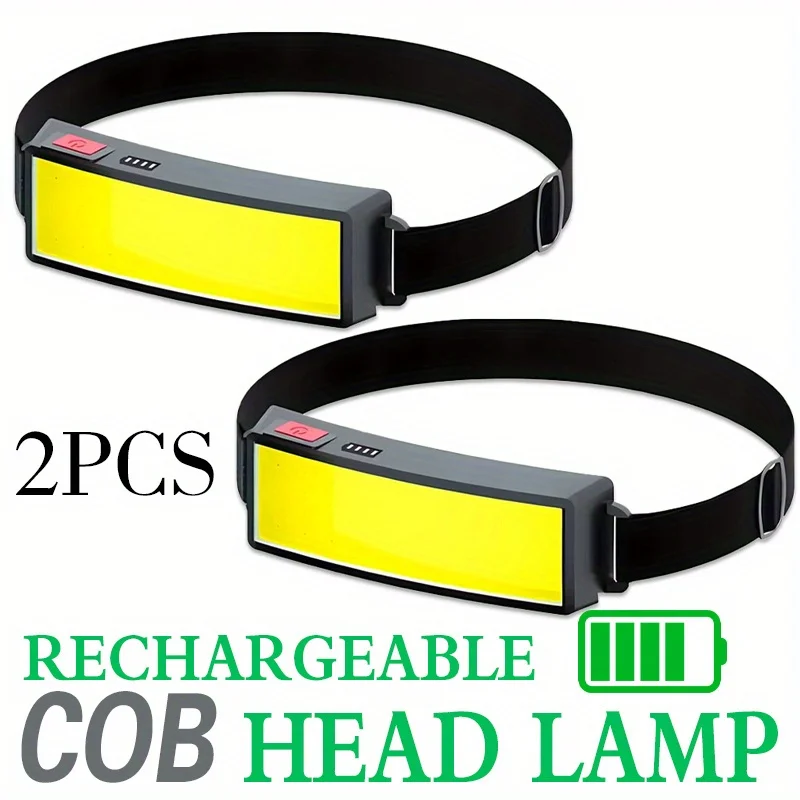 USB Rechargeable COB Headlamp, 3 Modes Built-in Battery Head Flashlight, Outdoor LED Head Light for Camping Fishing Emergency
USB Rechargeable COB Headlamp, 3 Modes Built-in Battery Head Flashlight, Outdoor LED Head Light for Camping Fishing Emergency