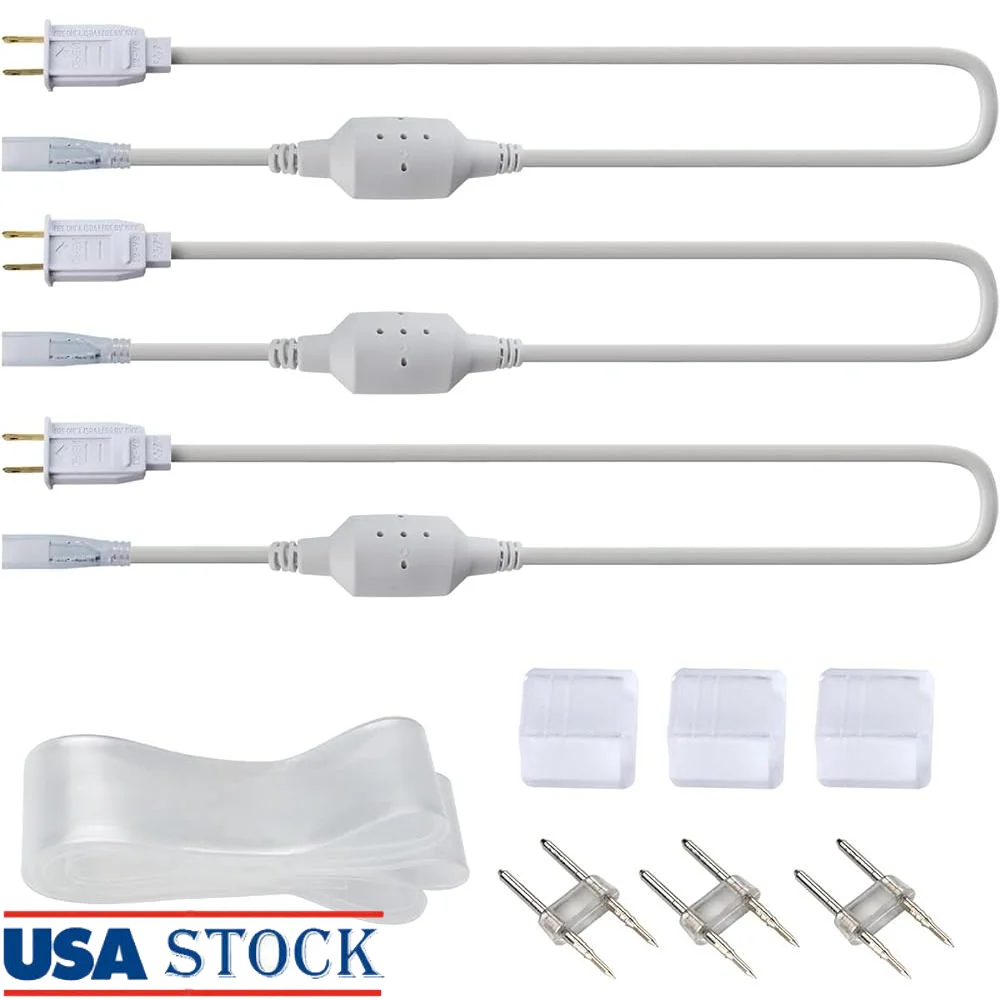 Power Cord Set of 3 Vivid LED Strip Light Plug and Play Connection with End Cap Pins Heat Shrink Tube Weatherproof 12V
Power Cord Set of 3 Vivid LED Strip Light Plug and Play Connection with End Cap Pins Heat Shrink Tube Weatherproof 12V