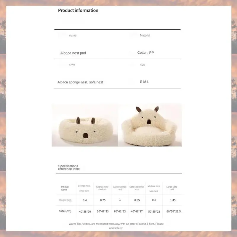 2025 New-Plush Round Pet Bed Cat Beds For Indoor Cats Cozy Cartoon Alpaca Shape Dog Beds For Cats Or Small Dogs, Nest S+B Easy I
2025 New-Plush Round Pet Bed Cat Beds For Indoor Cats Cozy Cartoon Alpaca Shape Dog Beds For Cats Or Small Dogs, Nest S+B Easy I