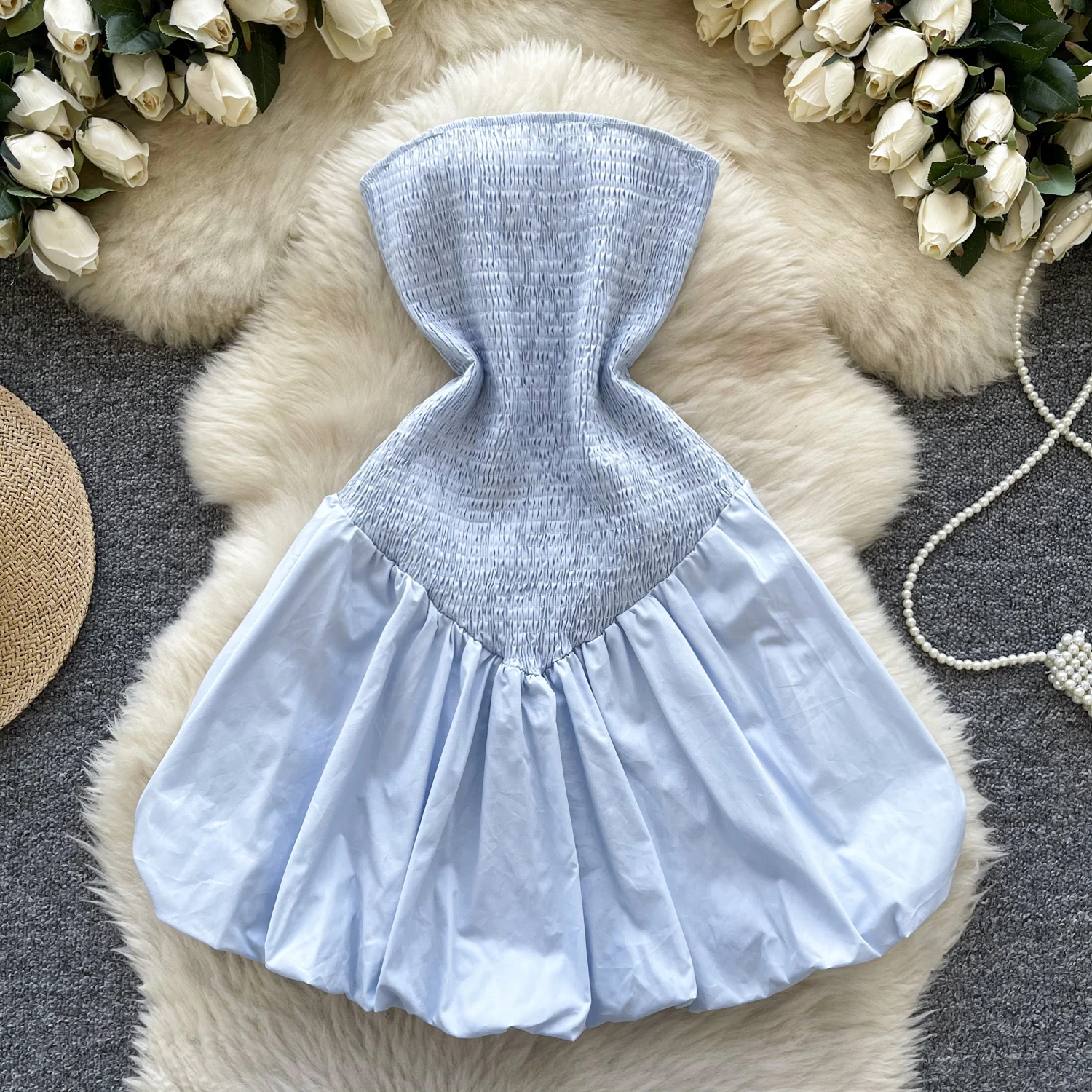 ALPHALMODA 2025, Summer New, Strapless Dress for Women, Slim Fit, Cute Fluffy Dress, Ballgown Dress
ALPHALMODA 2025, Summer New, Strapless Dress for Women, Slim Fit, Cute Fluffy Dress, Ballgown Dress