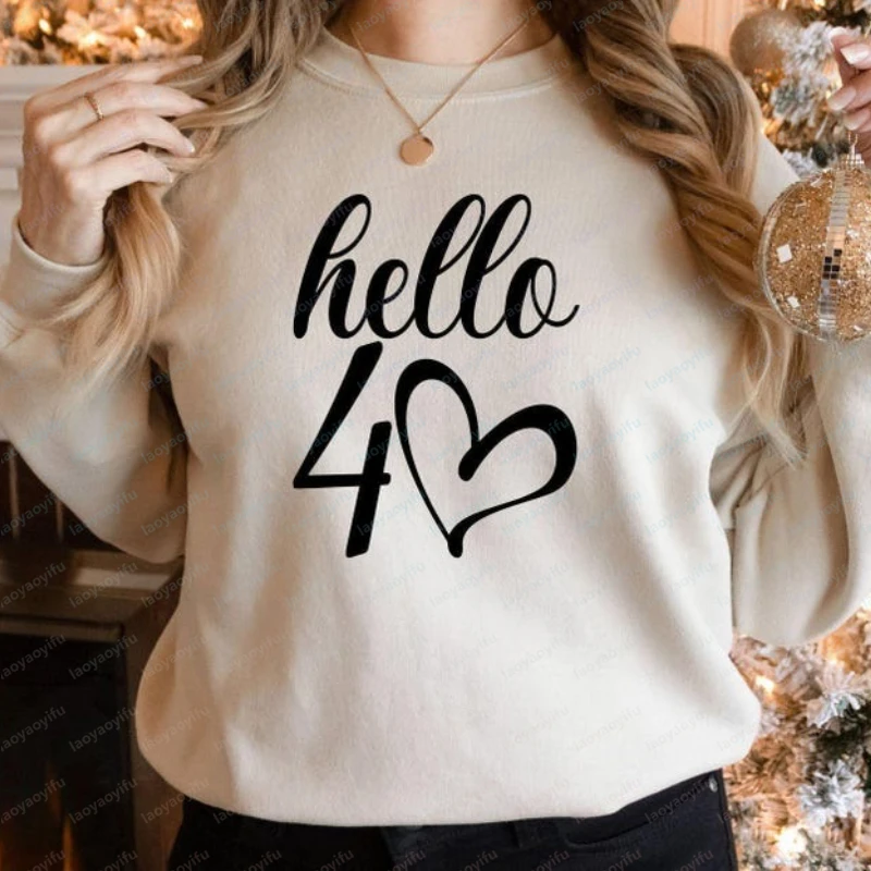 Hello 40th Birthday Sweatshirt Gift Hello Forty Pullover 40 Bday Tops 1986 Bday Hoody Hello 40 Heart Sweat Winter Clothes Women
Hello 40th Birthday Sweatshirt Gift Hello Forty Pullover 40 Bday Tops 1986 Bday Hoody Hello 40 Heart Sweat Winter Clothes Women