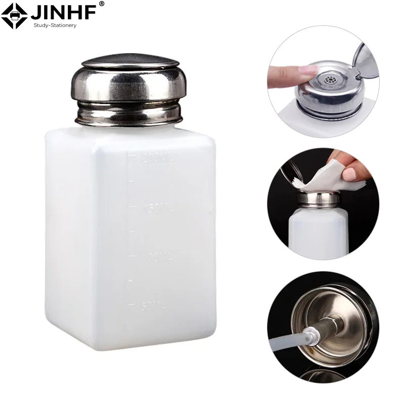 200ML Nail Liquid Alcohol Press Empty Container Bottle Portable Acrylic Gel Polish Cleaner Remover Dispenser Pump Storage Bottle
200ML Nail Liquid Alcohol Press Empty Container Bottle Portable Acrylic Gel Polish Cleaner Remover Dispenser Pump Storage Bottle