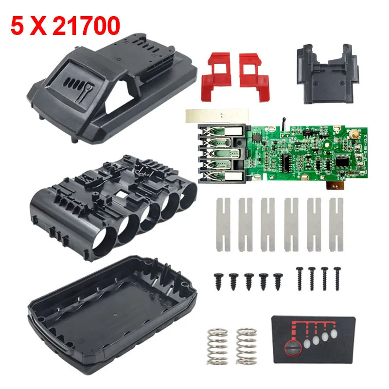 5* 21700 Li-ion Battery Plastic Case PCB Charging Protection Board Box Shell For Milwaukee m18 18V 4Ah Lithium Battery Housings
5* 21700 Li-ion Battery Plastic Case PCB Charging Protection Board Box Shell For Milwaukee m18 18V 4Ah Lithium Battery Housings